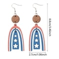 thumbnail image 5 of BQBQERT Lightweight Wooden Star and Stripes Earrings Independence Day Earrings Colorful Ear Accessories for Patriotic Event, 5 of 7