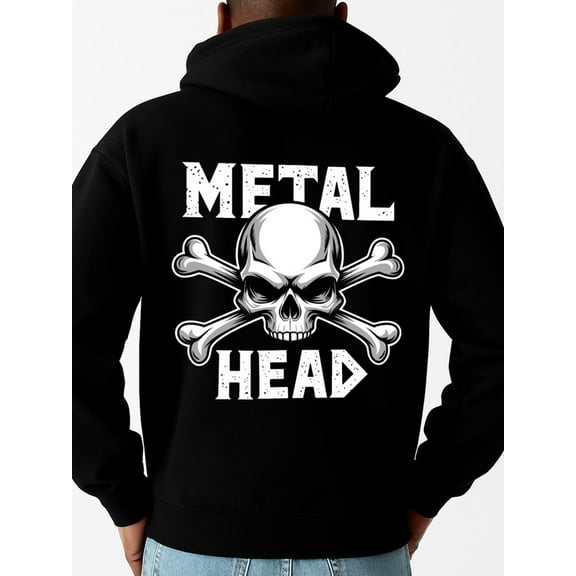 Metal Head Skull sweatshirt fire skeleton for men sweater hoodie black Winter wear, vintage style, comfortable fit, patterned sweatshirt, streetwear lovers elegant 3d fire