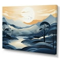 thumbnail image 2 of Designart "Blue Grey Line Art horizon" Abstract Line Canvas Wall Art, 2 of 5