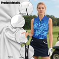 thumbnail image 6 of KEIAHUAN Palm Tree Racerback Women Athletic Sleeveless Tops Breathable Polynesian Golf Shirts Moisture Wicking Quarter Zip Workout Tennis T-Shirts with 2 Side Pockets, 6 of 7