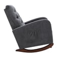 thumbnail image 5 of High Back Rocking Chair Nursery Chair with Side Pocket Single Sofa Chair Lazy Sofa Balcony Reclining Chair Comfy Side Chair for Living Room, Bedroom, Office, Dark Gray, 5 of 6