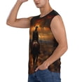 thumbnail image 3 of Balery Western Rainy Desert Cowboy Camisetas sin mangas para hombre, absorbe la humedad y protege contra el mal olor.-Medium, 3 of 7