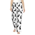 thumbnail image 2 of Goofa Black Rabbit Printed Soft Pajama Pants for Women, Wide Leg Comfy Casual Lounge Yoga Pants-Large, 2 of 9
