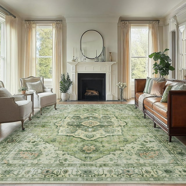 Alfombra de Área AMADA HOMEFURNISHING Verde Lavable 240x300 cm
