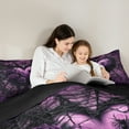 thumbnail image 5 of Homewish Chic Floral Rose 2pcs Bedding Comforter Set For Teens Adults,Purple Love Heart Twin Comforter Sets,Gothic Spider Web Breathable Bedding Set,Exotic Style Bedroom Decor,Reversible, 5 of 8