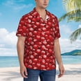thumbnail image 3 of Sikiie skulls with grunge Print Men's Hawaiian Shirt, Summer Beach Button Pocket Short Sleeve T-Shirt,X-Large, 3 of 7