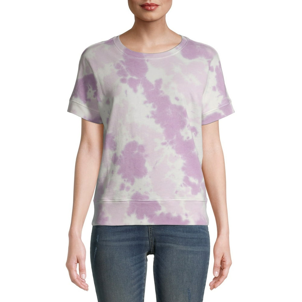 Time and Tru - Time and Tru Women's Short Sleeve Tie Dye Sweatshirt ...