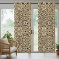 thumbnail image 3 of 1 Panel Outdoor Curtains for Patio Waterproof 54"x108" Traditional Morocco Weatherproof Privacy Outsides Curtains, Vintage Abstract Geometric Art Brown Grommet Thermal Drapes for Cabana Porch Pergola, 3 of 8