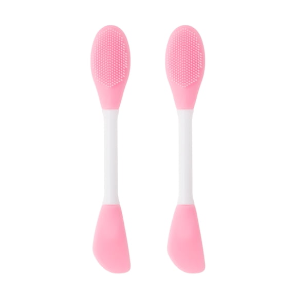 Unique Bargains 2 Pcs Soft Facial Mask Brush Knife-shaped Light Pink