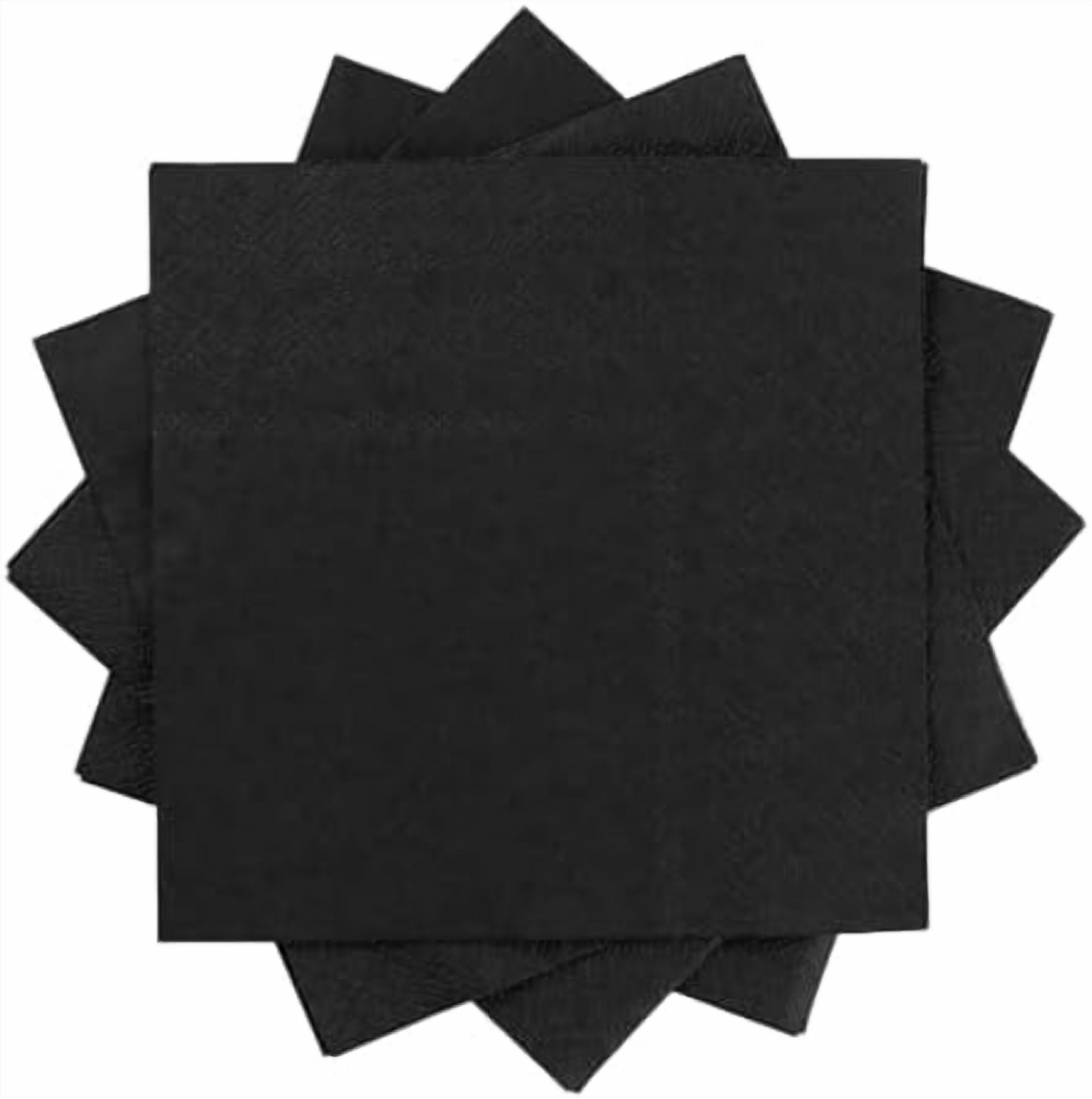 100 Pack Cocktail Napkin 2-Ply Dessert Napkins Folded 5 x 5 Inches Disposable Napkins for Dinner Wedding Birthday Party Bridal Anniversary Reception Event (100, Black)