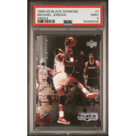 Michael Jordan 1998 Upper Deck Black Diamond Basketball Card #1 Graded PSA 9
