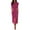 Hot Pink, variant on Women's Fashion Style Sleeveless Elegant Dress Solid Color Round Neck Waist Split Metal Buttons Dresses Side Slit Dress With Pockets