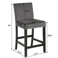 thumbnail image 6 of Cobre Contemporary Velvet Counter Stool with Nailhead Trim(Set of 2) in Gray, 6 of 6