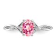 thumbnail image 5 of Solid 14k White Gold Pink Tourmaline October Gemstone Birthstone Engagement Ring Size 8, 5 of 6