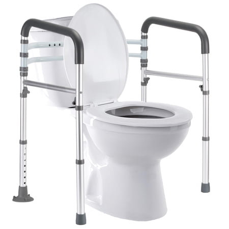 FSA/HSA Eligible Toilet Safety Rails, Adjustable Toilet Safety Frame for Elderly, Seniors, Handicap & Disabled, Toilet Frame with Handles, Foldable Handicap Toilet Rails Fit Any Toilets (300 LB) C31