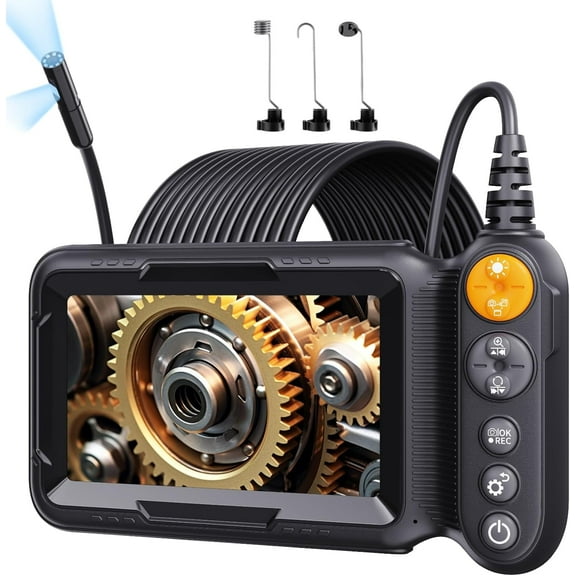 Borescope Endoscope Camera with Light, IP67 Waterproof Endoscope with 5" Screen, 1080P HD Inspection Camera, Borescope Camera with Light, 16.5ft Flexible Endoscope Camera, Gadgets for Men