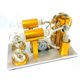 thumbnail image 2 of Vogacara Mini motor de combustión interna de doble cilindro de Metal, generador de modelo, escritorio de energía de vapor de calor, equipo educativo, Juguetes Educativos Vogacara FN009911-00B, 2 of 6