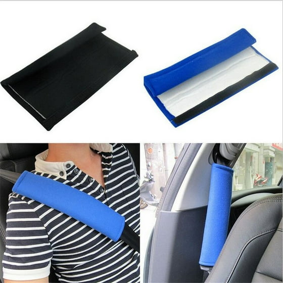 Anauto 2pcs Set Car Belt Pad Cover Universal Seat Protection Pads Comfortable Shoulder Strap Cushion Black