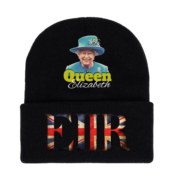 Gorro de punto con diseño de anime de la reina Isabel para invierno, 17 x 20 cm