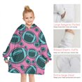 thumbnail image 6 of Football Pattern Blanket Hoodies for Kids 6-13YR Oversize Wearable Blanket Hoodies for Boys Girls Teens, 6 of 7