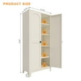 thumbnail image 2 of 71" Metal Storage Cabinet with Doors and Adjustable Shelves for Kitchen,Bedroom,Living Room,Beige, 2 of 7