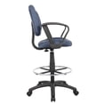 thumbnail image 6 of Bowery Hill Contemporary Fabric Drafting Stool with Loop Arms in Blue, 6 of 8