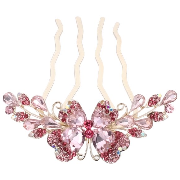 Peine lateral para el pelo, horquilla con diamantes de imitación, peine para el pelo para niñas, horquilla de 4 puntas, accesorio para el cabello de boda