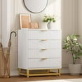 thumbnail image 6 of Dresser for Bedroom, 4 Drawer Dresser with Metal Legs, Modern Dressers Chest Organizer with Wide Storage, Chest of Drawers for Bedroom, Living Room, Entryway, 6 of 6