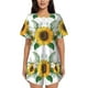 thumbnail image 1 of Fotbe Sunflowers (2) Conjunto de Pijama Estampado para Mujer, 2 Piezas, Ropa de Dormir con Camiseta de Manga Corta y Shorts Suaves-4X-Large, 1 of 6