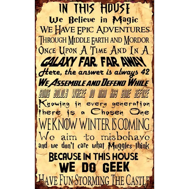 Póster Licpact In This House We Do Geek Magic Vintage Retro