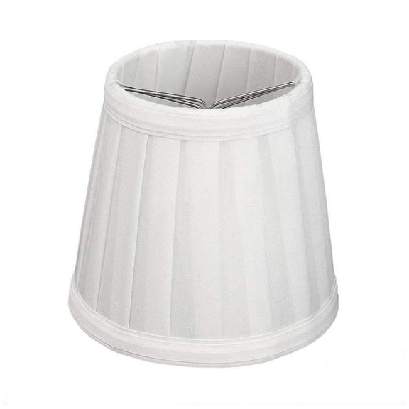 White Linen Box Pleat Lamp Shade 3x5x4.6 In (Clip-on)