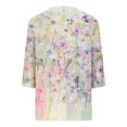 thumbnail image 5 of ICHUANYI Clearance Women's Fashion Printing Loose T-shirt 3/4 Sleeves Blouse V-Neck Casual Tops(Khaki, XXL) ICHUANYI WER2023081100449, 5 of 5
