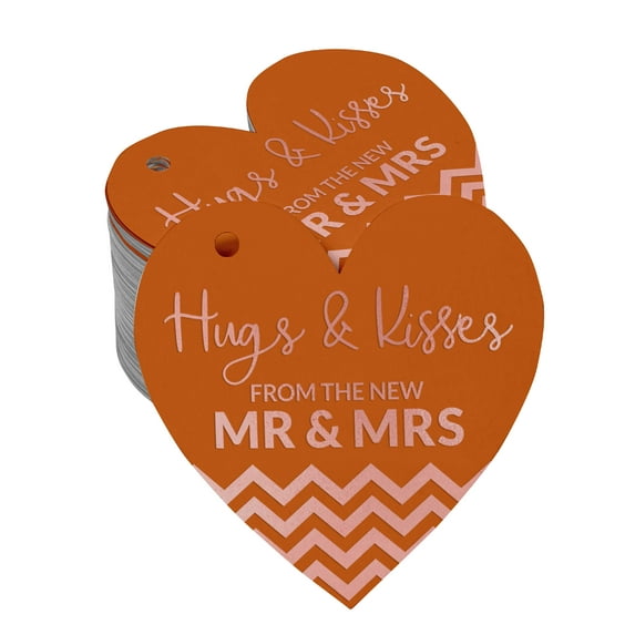 Inkdotpot Pack Of 100 Hugs & Kisses From The Wedding Favor Paper Tags Craft Real Rose Gold Foil Hang Tags