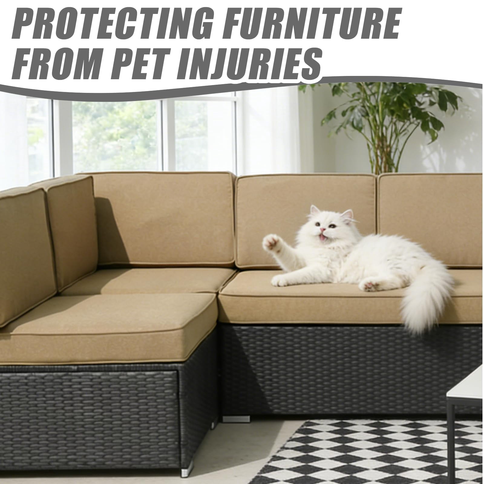 14 Pcs Patio Cushion Covers Replacement Outdoor Couch Cushions Covers Splashproof Sofa Slipcovers Set with Zippers,Patio Furniture Protector, Couch 3 Sizes, Covers Only
