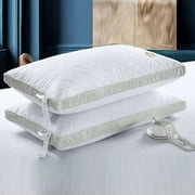 JAAE Goose Down Feather Sleeping 100% Cotton Pillow Cover Down proof, Queen,Set of 2.