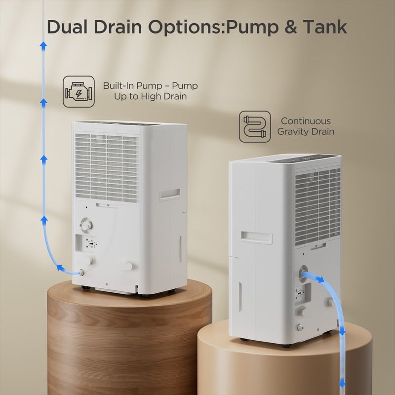 150 pt. 5000 sq. ft. Dehumidifier with Pump, 3-Modes, 24-Hour Timer, and Auto Defrost