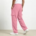 thumbnail image 5 of Evdexr Cargo Sweatpants Mens Baggy Drawstring Pants with Multiple Pockets Winter Fall Casual Work Joggers Wide Leg Straight Breathable Trousers L, 5 of 8