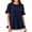 Navy-16, variant on Perfectbot Women’s Plus Size Ruffle Hem Short Sleeve Blouse, Casual Crew Neck Loose Fit Flowy Shirt, Sizes XL-5XL