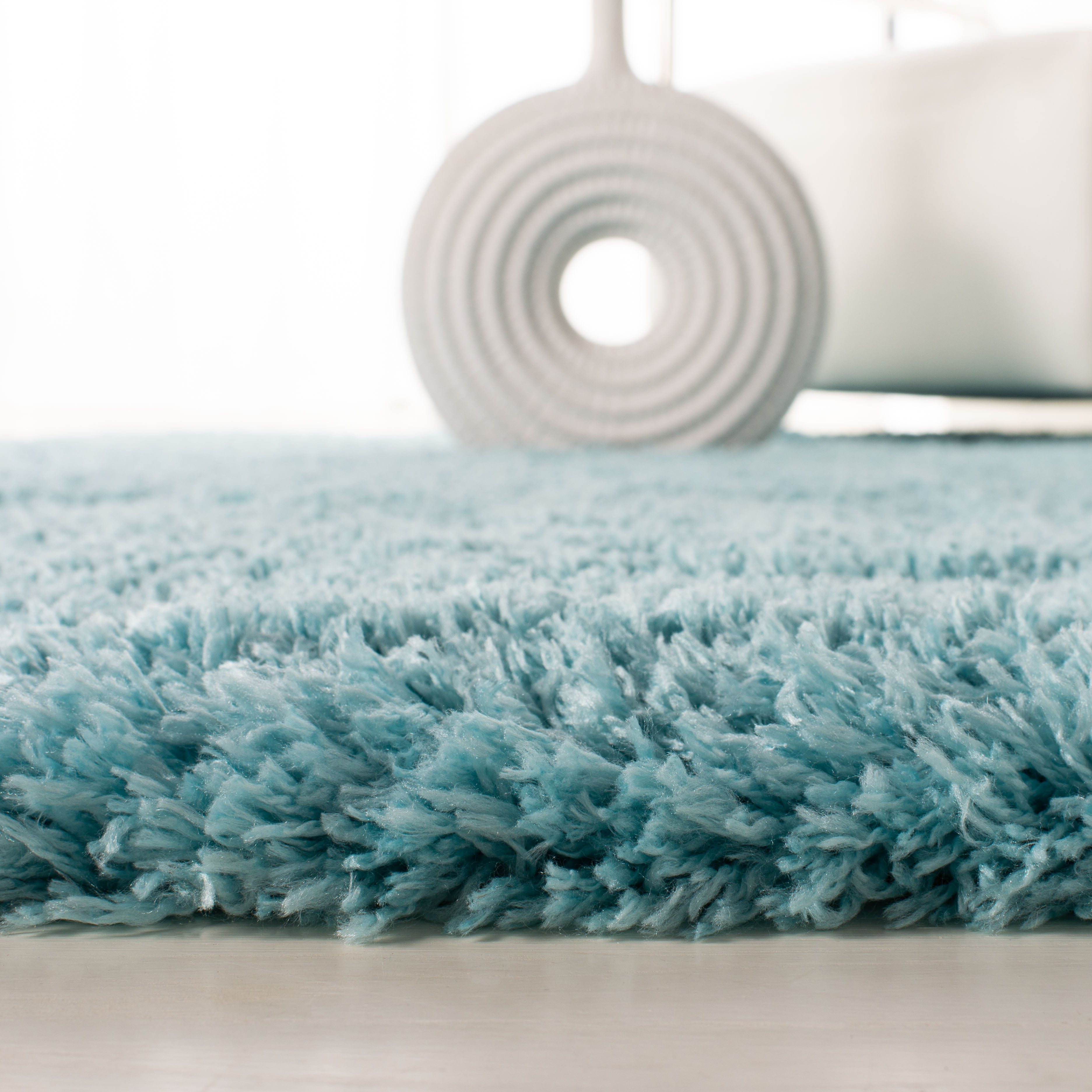SAFAVIEH Polar Abbot Solid Shag Runner Rug, Light Turquoise, 2'3" x 10'