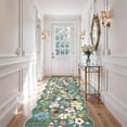 thumbnail image 3 of YOUFORTONG 3x8 Washable Hallway Runner Rug, Vintage Floral Scalloped Non Slip Carpet, Soft Low Pile Stain Resistant Thin Rug for Kitchen Entryway Laundry Bedroom Bathroom,Green, 3 of 7