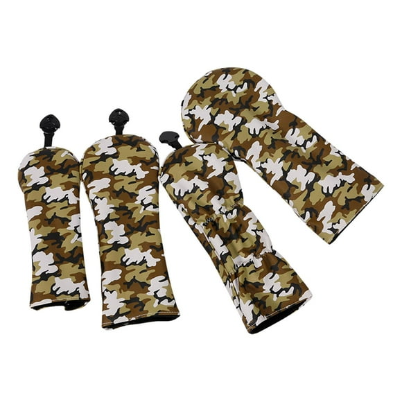 jinwen 4Pcs Golf Head Covers for Golf Clubs, PU Leather Golf Wood Headcover with Number