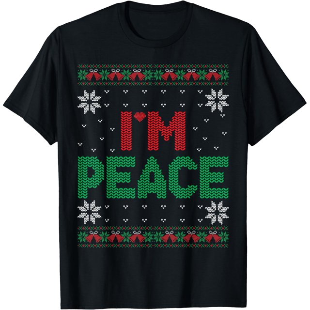 T-Shirt de Noël Laid Assorti "Je Viens en Paix" - comme sur l'Image - S