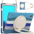 thumbnail image 3 of Funda colorida para Samsung Tab A7 de 10,4 pulgadas T500 con correa para el hombro, soporte de anillo ajustable grande y protección contra golpes., 3 of 5