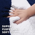thumbnail image 2 of Extra Thick Plush Bathroom Rugs Non Slip Absorbent Soft Microfiber Bath Mat Machine Washable Fluffy Shaggy Rug 17x24 Dark Blue and White, 2 of 6
