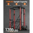 thumbnail image 3 of JoanKaren Cage de Puissance avec Système Lat Rabattable et Rangée Basse, Rack de Squat Multifonctionnel avec Crochets en J, Attache de Mine à 360°, Noir, 3 of 8