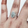 thumbnail image 2 of Natural Aquamarine Ring, Rough Aquamarine Gemstone Ring, March Birthstone, 3 Plain Band, 925 Sterling Silver, Womens Ring, Christmas, Thanksgiving, Handmade, Statement Jewelry, Raw Gemstone Jewelry, 2 of 5