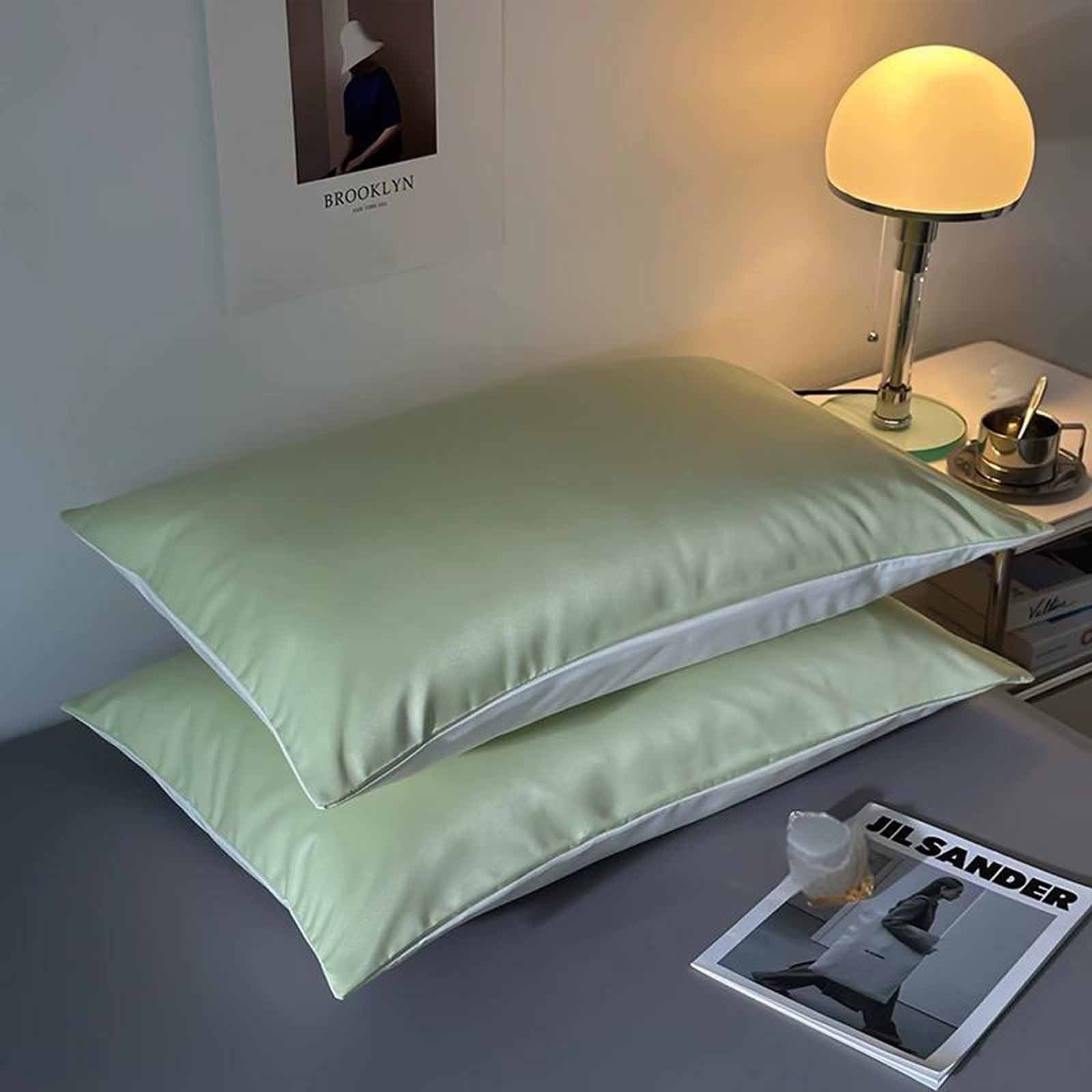 Specollect Clearance 6Pcs Breathable Ice Silk Pillowcase Friendly for Hair and Skin with Hidden Zipper, Softer Than Silk Pillow Cases Smooth Cooling Pillow Covers for Sleeping，Hotel Quality 15x15x4cm