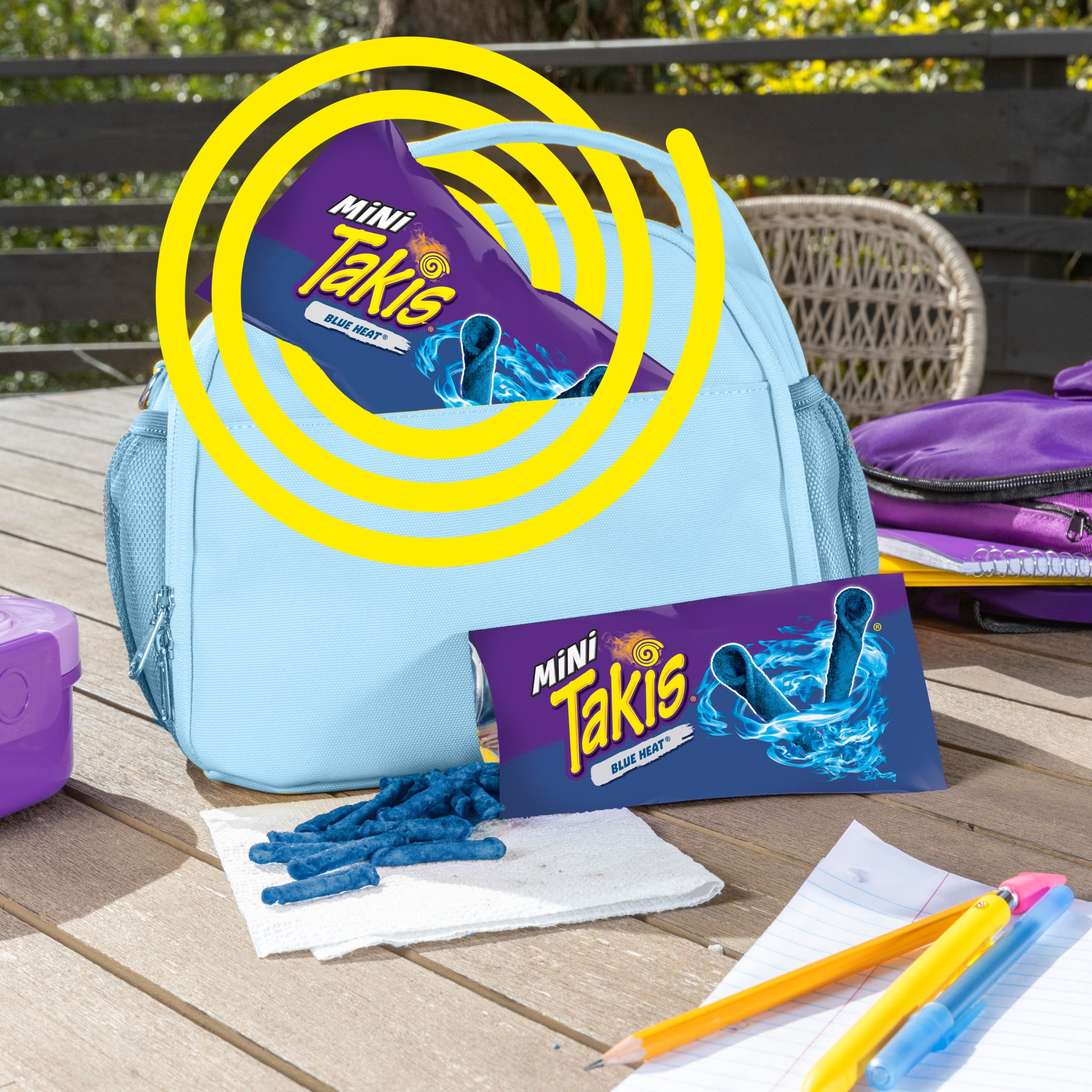 Takis Blue Heat Mini 25 pc / 1.23 oz Bite Size Multipack, Hot Chili Pepper Rolled Tortilla Chips
