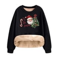 thumbnail image 3 of Danhjin Women's Christmas Sweatshirts Fleece Lined Festive Print Pullover Tops Fall Winter Long Sleeve Crew Neck Loose Oversized Casual Warm Shirts, 3 of 7
