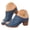 Blue, variant on Dakaela Womens Summer Heeled Sandals Chunky Heel Wedge Fish Mouth Dressy Pumps Slip on Mules Clogs Business Work Walking Shoes Black Size 6.5
